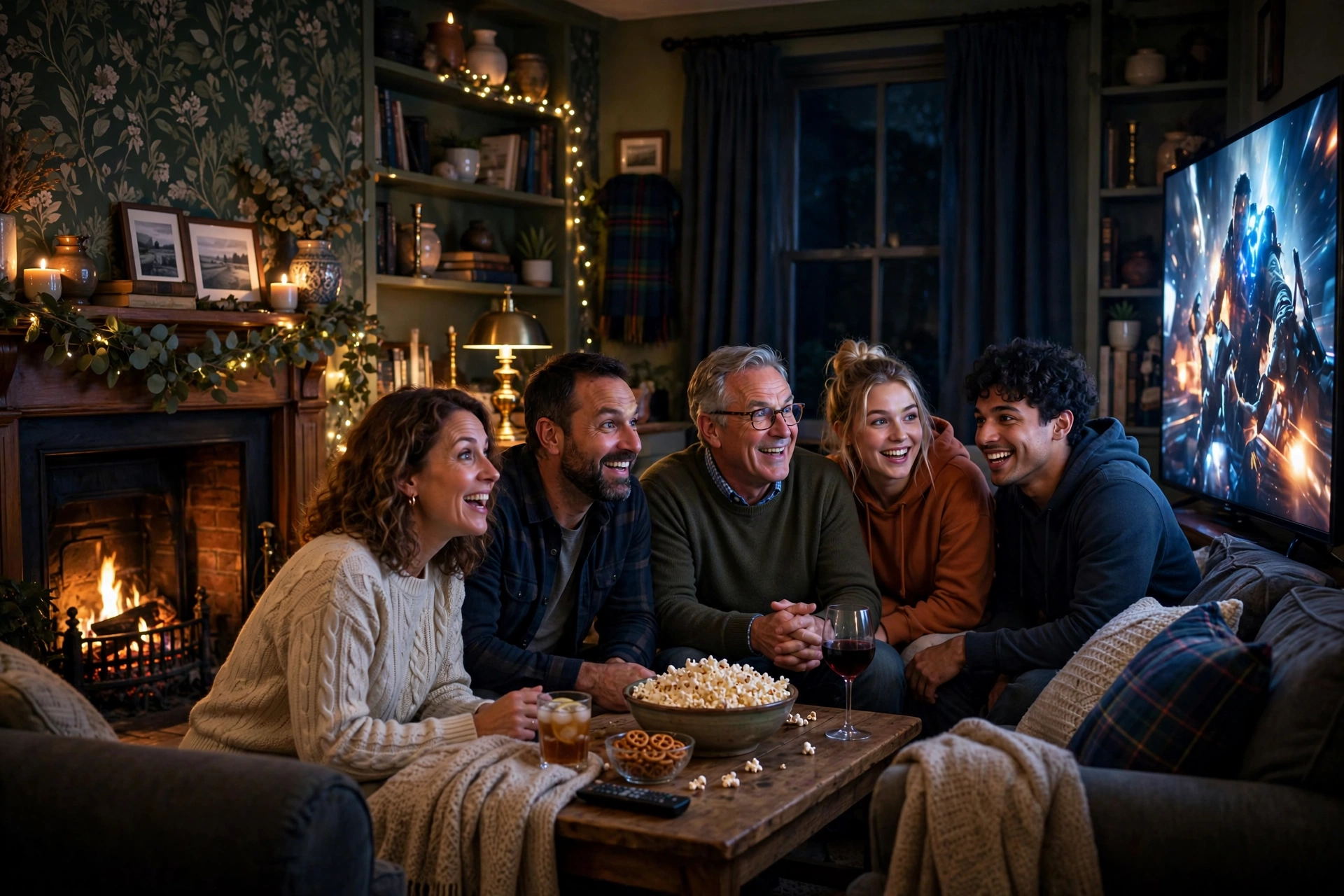 Viewers watching The Celebrity Traitors season 2 premiere on television